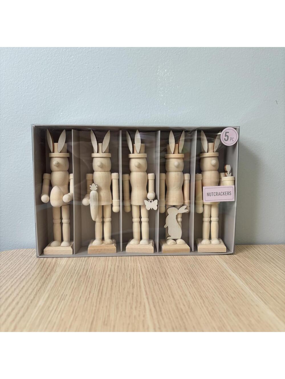 Make Market Mini DIY Unfinished Wooden Easter Bunny Nutcrackers - Plywood - 6in